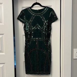 Lulus Elegant Green Sequin Dress